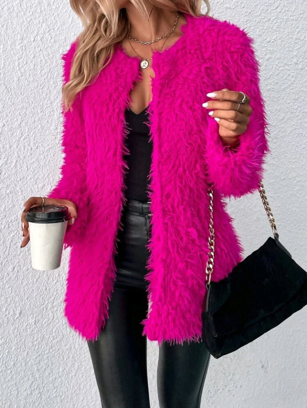 Front Fuzzy Coat Fall Winter Cloth For Women